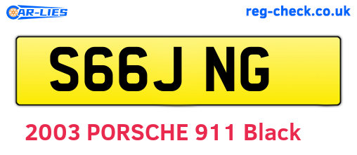 S66JNG are the vehicle registration plates.