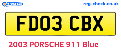 FD03CBX are the vehicle registration plates.