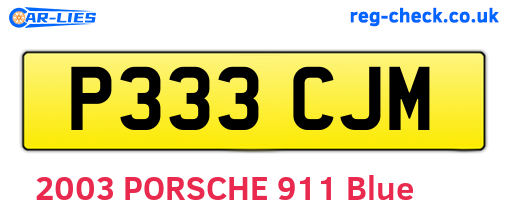 P333CJM are the vehicle registration plates.