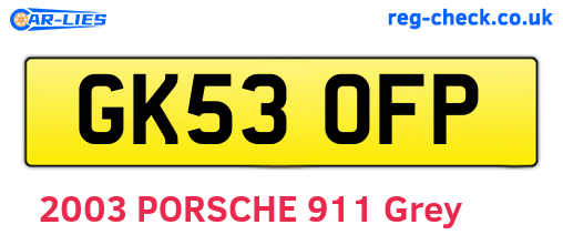 GK53OFP are the vehicle registration plates.