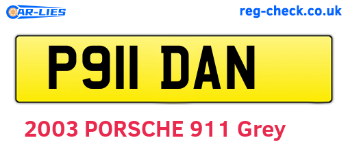 P911DAN are the vehicle registration plates.