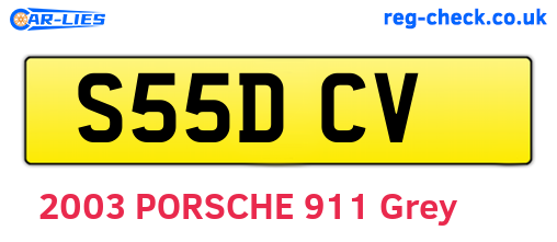 S55DCV are the vehicle registration plates.