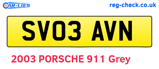 SV03AVN are the vehicle registration plates.