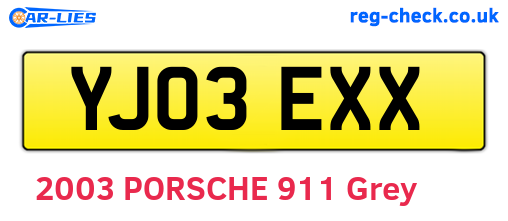 YJ03EXX are the vehicle registration plates.