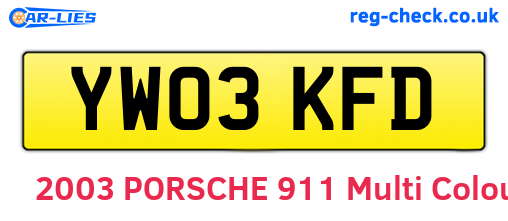 YW03KFD are the vehicle registration plates.