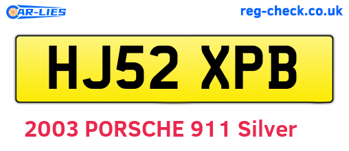 HJ52XPB are the vehicle registration plates.