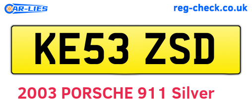 KE53ZSD are the vehicle registration plates.