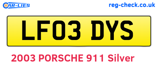 LF03DYS are the vehicle registration plates.