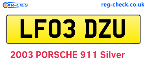 LF03DZU are the vehicle registration plates.