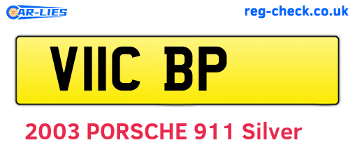 V11CBP are the vehicle registration plates.