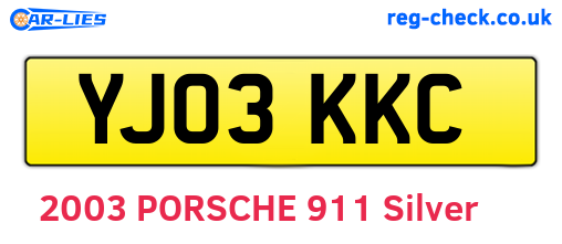 YJ03KKC are the vehicle registration plates.