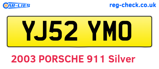 YJ52YMO are the vehicle registration plates.