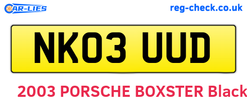 NK03UUD are the vehicle registration plates.