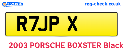 R7JPX are the vehicle registration plates.