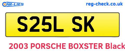 S25LSK are the vehicle registration plates.
