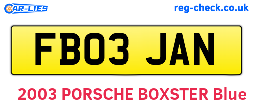 FB03JAN are the vehicle registration plates.