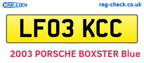 LF03KCC are the vehicle registration plates.