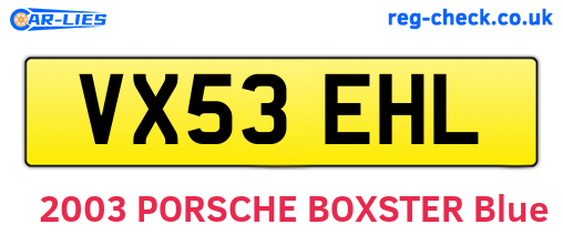 VX53EHL are the vehicle registration plates.