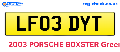 LF03DYT are the vehicle registration plates.