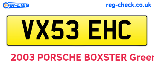 VX53EHC are the vehicle registration plates.