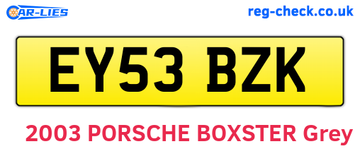 EY53BZK are the vehicle registration plates.