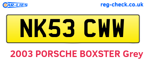 NK53CWW are the vehicle registration plates.