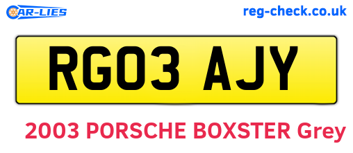 RG03AJY are the vehicle registration plates.
