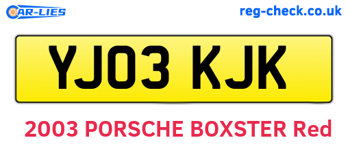 YJ03KJK are the vehicle registration plates.