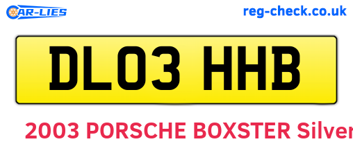 DL03HHB are the vehicle registration plates.