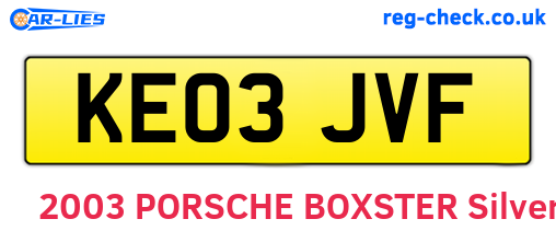 KE03JVF are the vehicle registration plates.