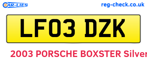 LF03DZK are the vehicle registration plates.