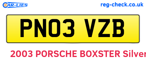 PN03VZB are the vehicle registration plates.