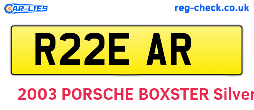 R22EAR are the vehicle registration plates.
