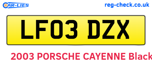 LF03DZX are the vehicle registration plates.