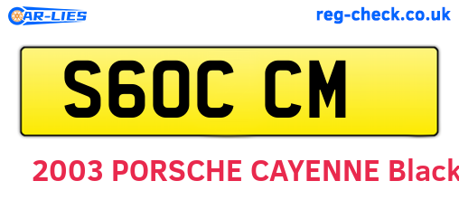S60CCM are the vehicle registration plates.