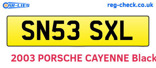 SN53SXL are the vehicle registration plates.