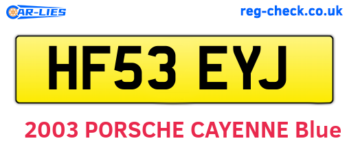 HF53EYJ are the vehicle registration plates.