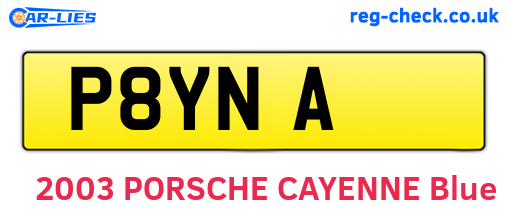 P8YNA are the vehicle registration plates.