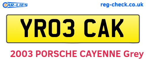 YR03CAK are the vehicle registration plates.