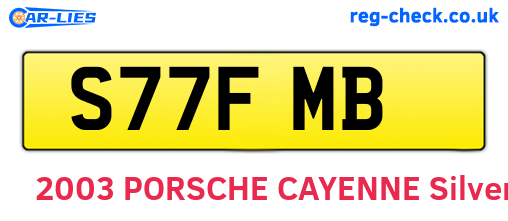 S77FMB are the vehicle registration plates.