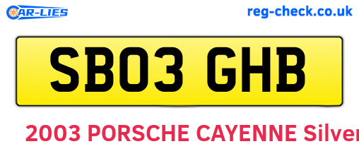 SB03GHB are the vehicle registration plates.