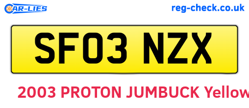 SF03NZX are the vehicle registration plates.