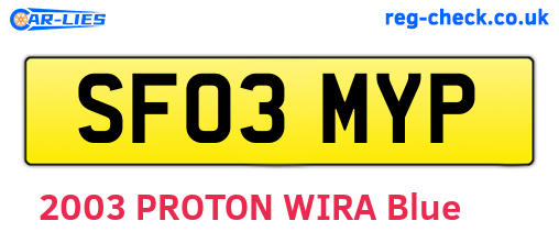 SF03MYP are the vehicle registration plates.