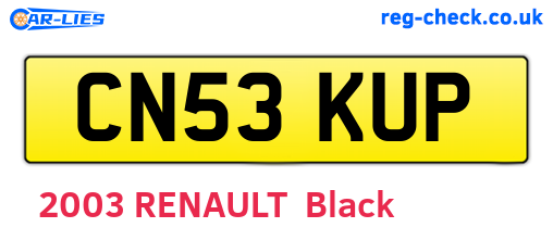 CN53KUP are the vehicle registration plates.