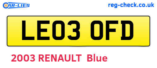 LE03OFD are the vehicle registration plates.