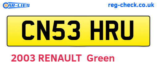 CN53HRU are the vehicle registration plates.