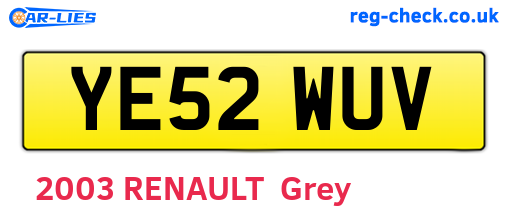 YE52WUV are the vehicle registration plates.