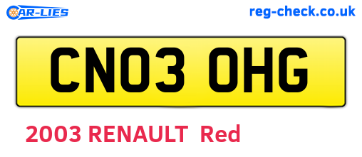 CN03OHG are the vehicle registration plates.