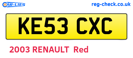 KE53CXC are the vehicle registration plates.