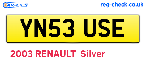 YN53USE are the vehicle registration plates.